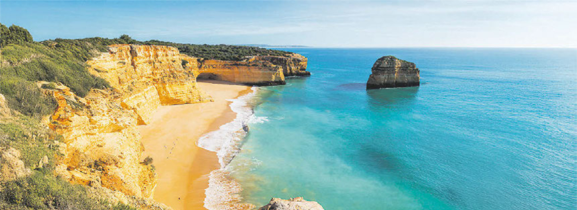 Algarve Wo der Atlantik auf goldene Klippen trifft